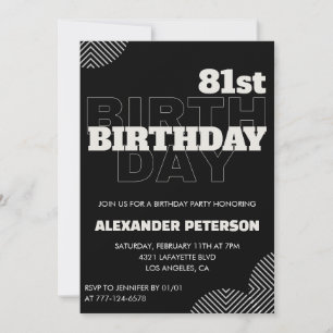 Black Men 81st birthday Party invitations