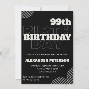 Black Men 99th birthday Party invitations