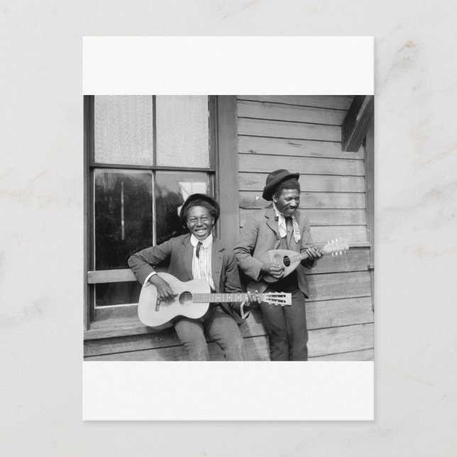 Black Men Playing Guitar, 1902 Postcard (Front)