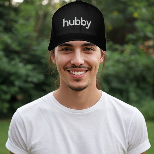 Black Men's Cap - Hubby Baseball Cap for Men (Creator Uploaded)