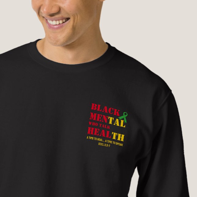 Black Mental Health MEN WHO TALK HEAL Sweatshirt (Front view cropped)