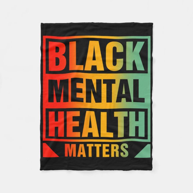 Black Mental Health Problems Human Brain Counsello Fleece Blanket (Front)