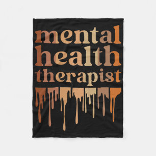 Black Mental Health Therapist African American  Fleece Blanket