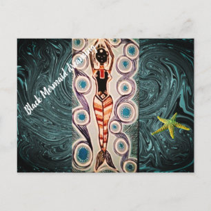 Black mermaid Dreaming. Postcard