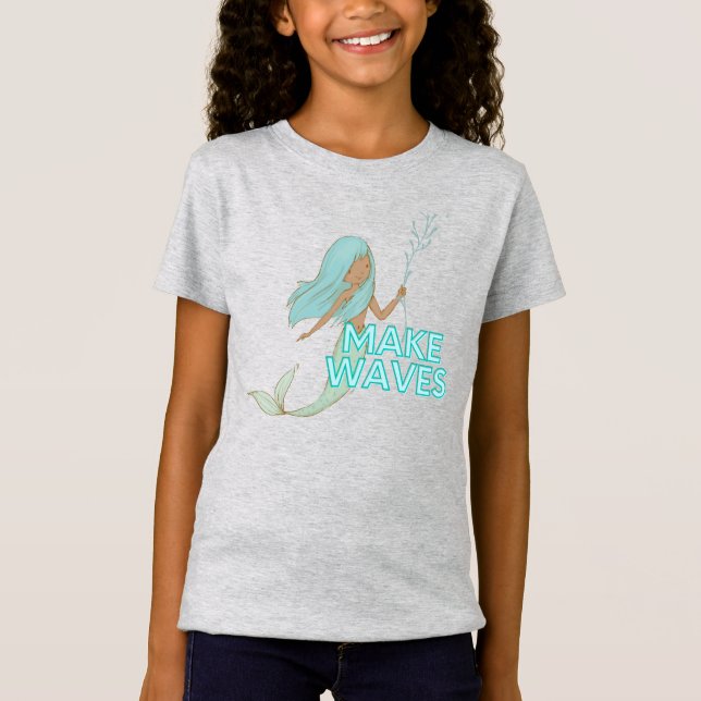 Black Mermaid Kids T-Shirt (Front)