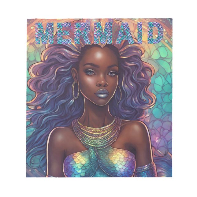 Black Mermaid Notepad (Front)