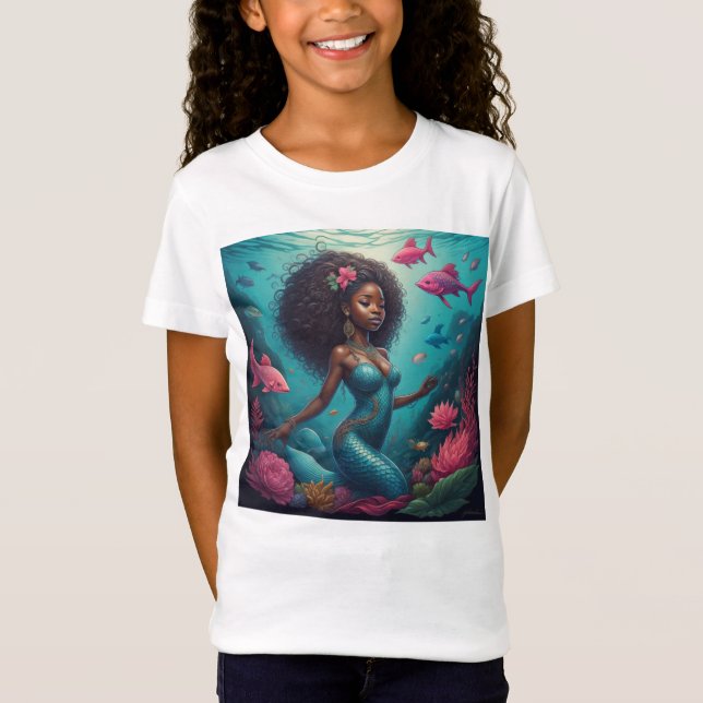 black mermaid ocean T-Shirt (Front)