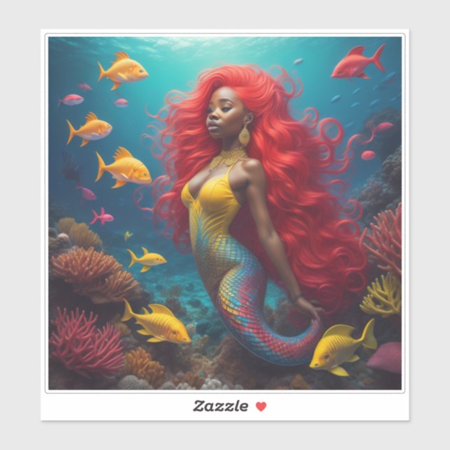 Black Mermaid Orange hair (Sheet)