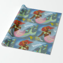Black Mermaid Personalised Name Pattern