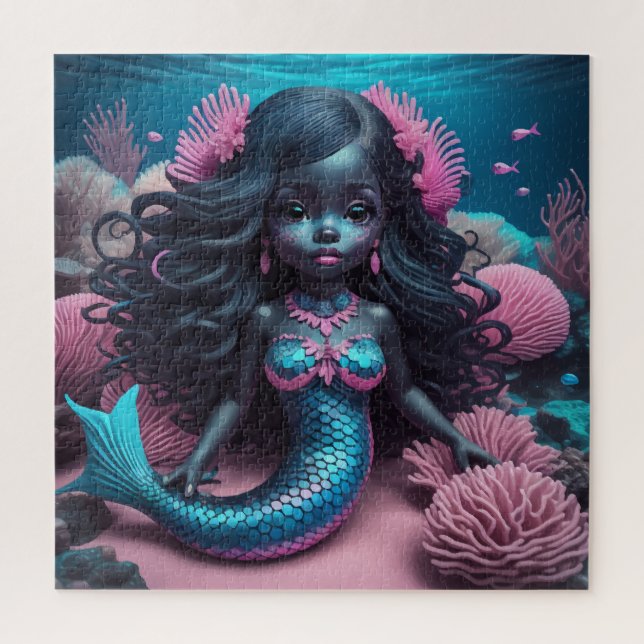 Black Mermaid Pink jigsaw puzzle (Vertical)