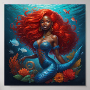 Black Mermaid Poster