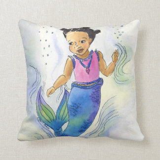 Black Mermaid Princess pillow for girls