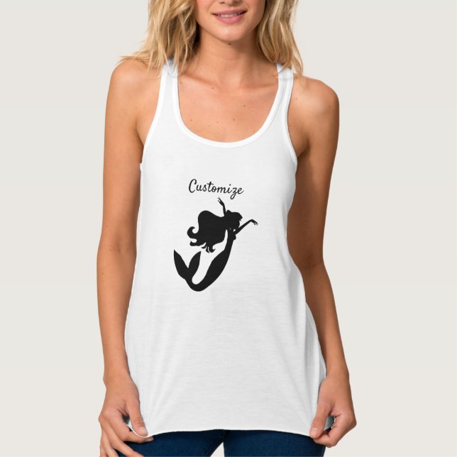 Black Mermaid Silhouette Thunder_Cove Singlet (Front)