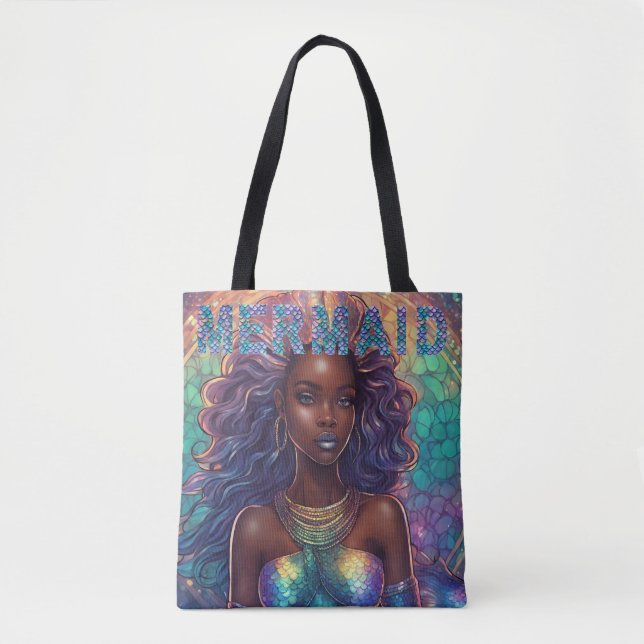 Black Mermaid Tote Bag (Front)