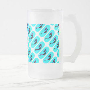 black mermaids rising frosted glass beer mug