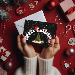 Black Merry Christmas Graffi Holiday Postcard