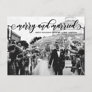 Black Merry & Married Calligraphy Wedding Holiday