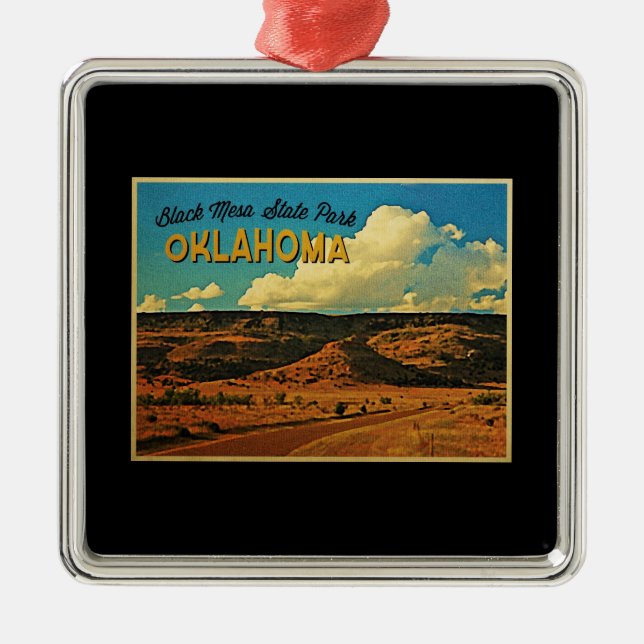Black Mesa Oklahoma Metal Tree Decoration (Front)