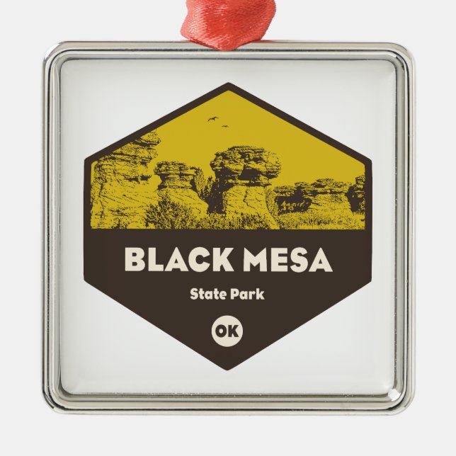 Black Mesa State Park Oklahoma Metal Tree Decoration (Front)
