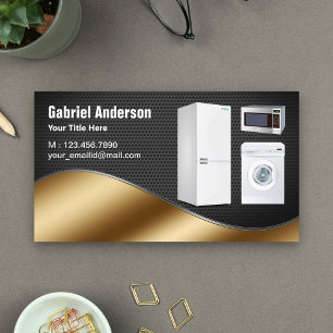 Black Mesh Gold Home Appliances Repair Business Card