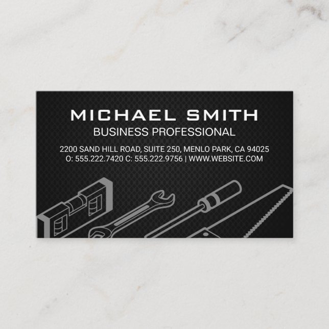 Black Mesh | Hardware Tools Business Card (Front)