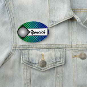 Black Mesh White Balls Moire by Kenneth Yoncich Name Tag