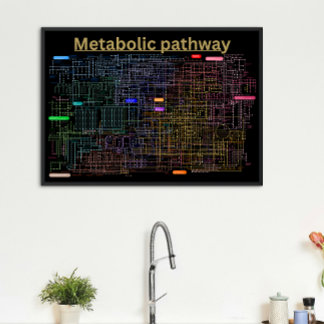 Black Metabolic pathway of the cell  Poster