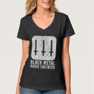 Black Metal Audio Engineer Inverted Crosses Sound  T-Shirt