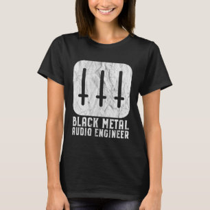 Black Metal Audio Engineer Inverted Crosses Sound  T-Shirt