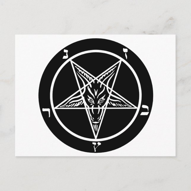 black metal, baphomet of darkness! postcard (Front)