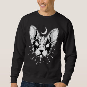 Black Metal Ca Sphynx Cat Death Metal Goth Sweatshirt