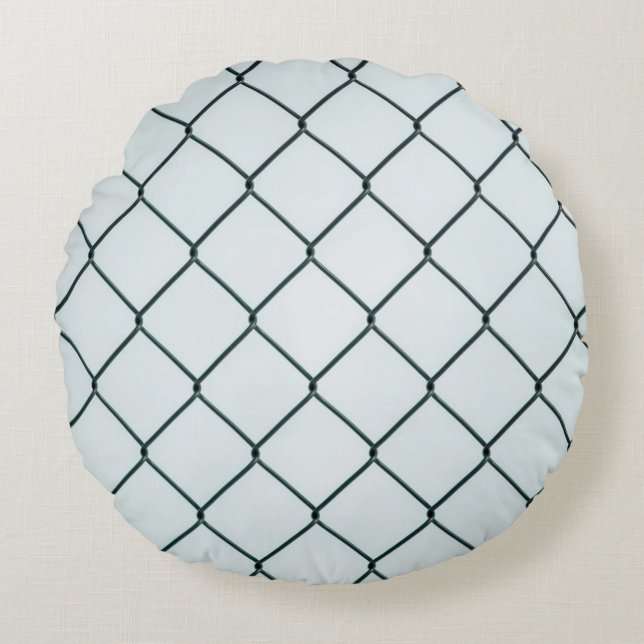 Black metal chain link fence round cushion (Front)