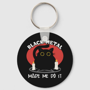 Black Metal Funny Quote Satanic Black Cat Key Ring