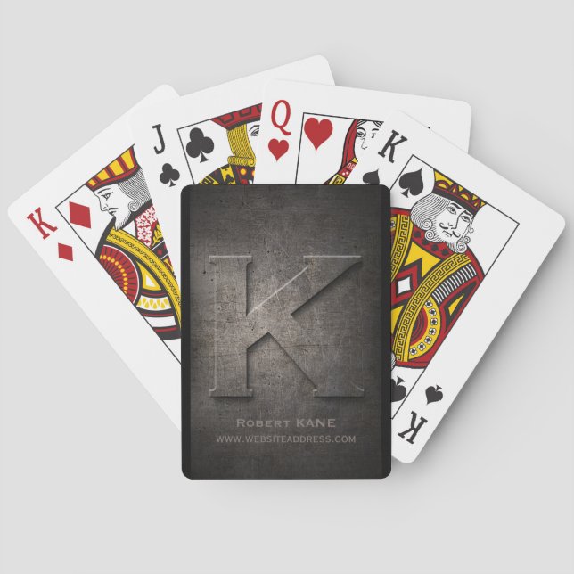 Black Metal K Monogram Customisable Playing Cards (Back)
