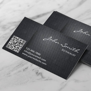 Black Metal QR Code DJ Music Business Card