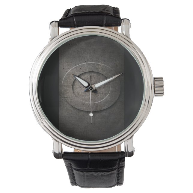 Black Metal Rustic O Monogram Watch (Front)