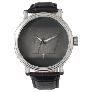Black Metal Rustic W Monogram Watch