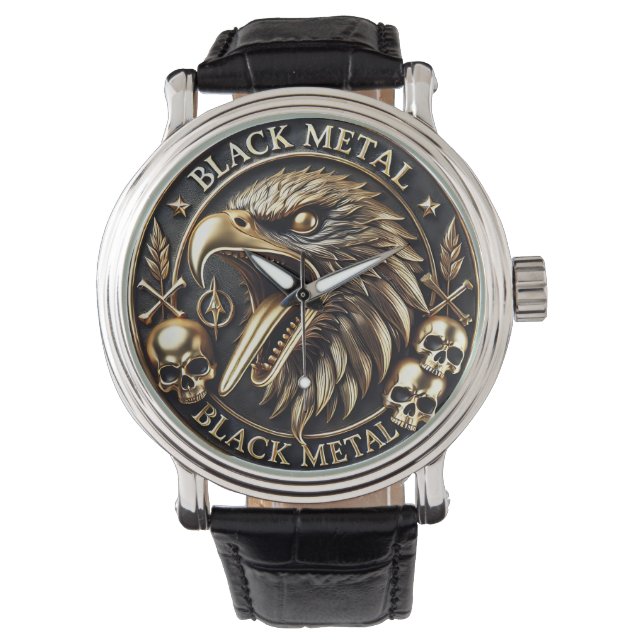 Black Metal watch eagle with dead head (Front)