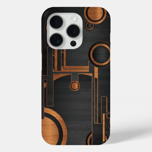 black metal with wood circles Case-Mate iPhone case (Back)
