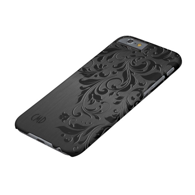 Black Metallic Brushed Aluminium & Black Lace Case-Mate iPhone Case (Top)