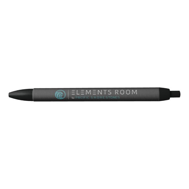 Black Metallic Brushed Aluminium Look Ink Pen (Front)