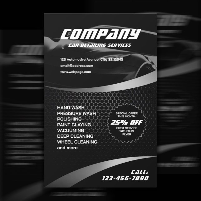 Black metallic car detailing  flyer (Creator Uploaded)