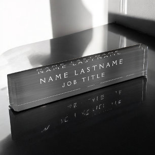 Black Metallic Corporate Custom Professional Nameplate