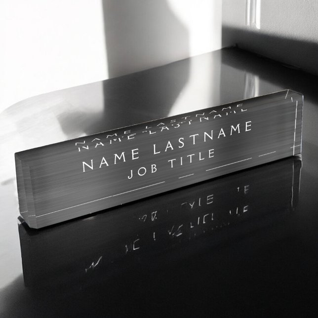 Black Metallic Corporate Custom Professional Nameplate (Creator Uploaded)
