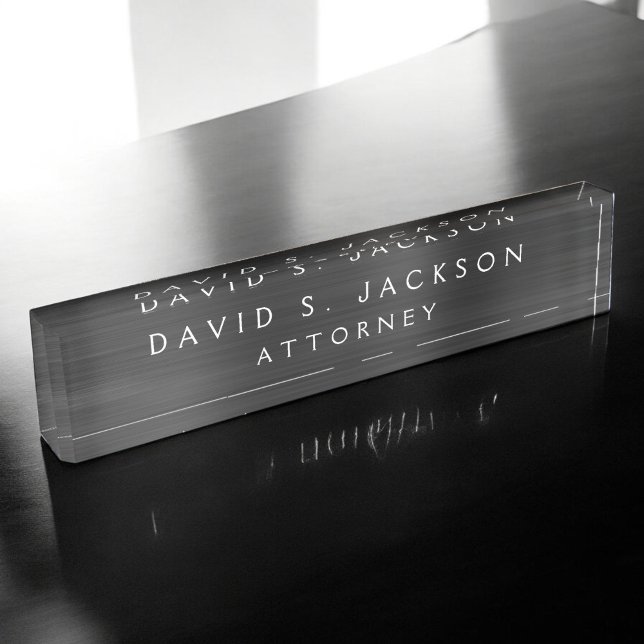 Black Metallic Corporate Custom Professional Nameplate (Creator Uploaded)