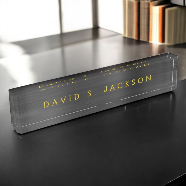Black Metallic Corporate Custom Professional Nameplate (Creator Uploaded)