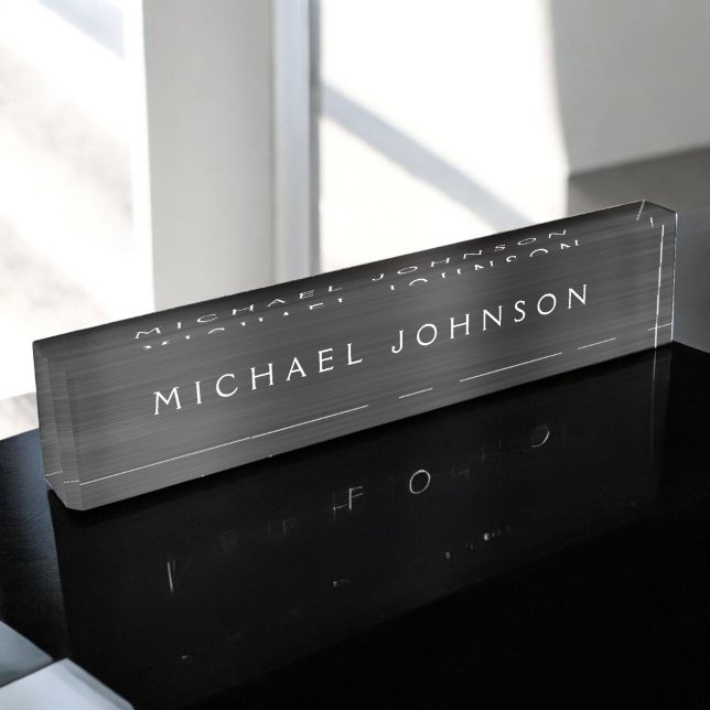 Black Metallic Corporate Custom Professional Nameplate (Creator Uploaded)