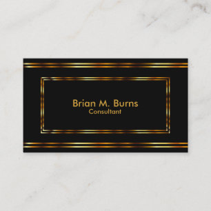 Black Metallic Gold Lines Business Card
