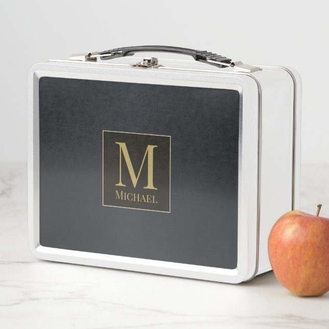 Black Metallic Metal Lunch Box (In Situ)