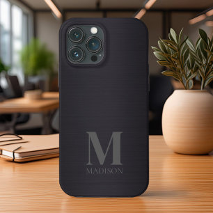 Black Metallic Monogram iPhone 13 Pro Max Case